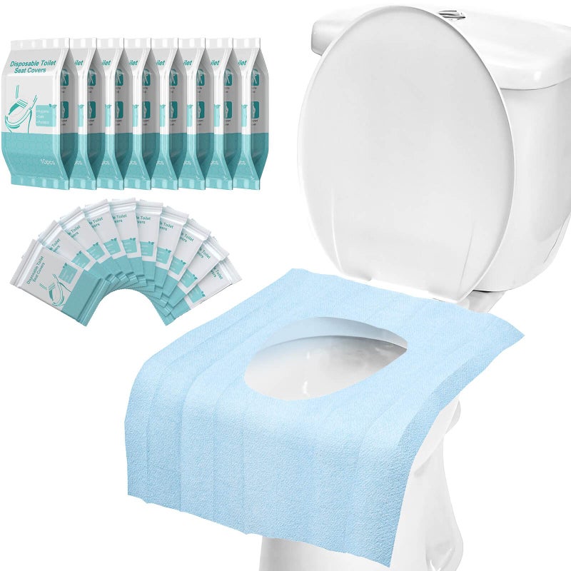 Mckanti 80 Pack Disposable Toilet Seat Covers - Waterproof 16x24 Inch Extra Large Individually Wrapped Toilet Seat Shields Travel Accessories for Adults Kids - Image 1